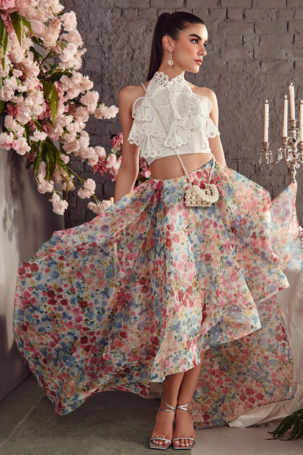 Printed Organza Layered Skirt – Zabella
