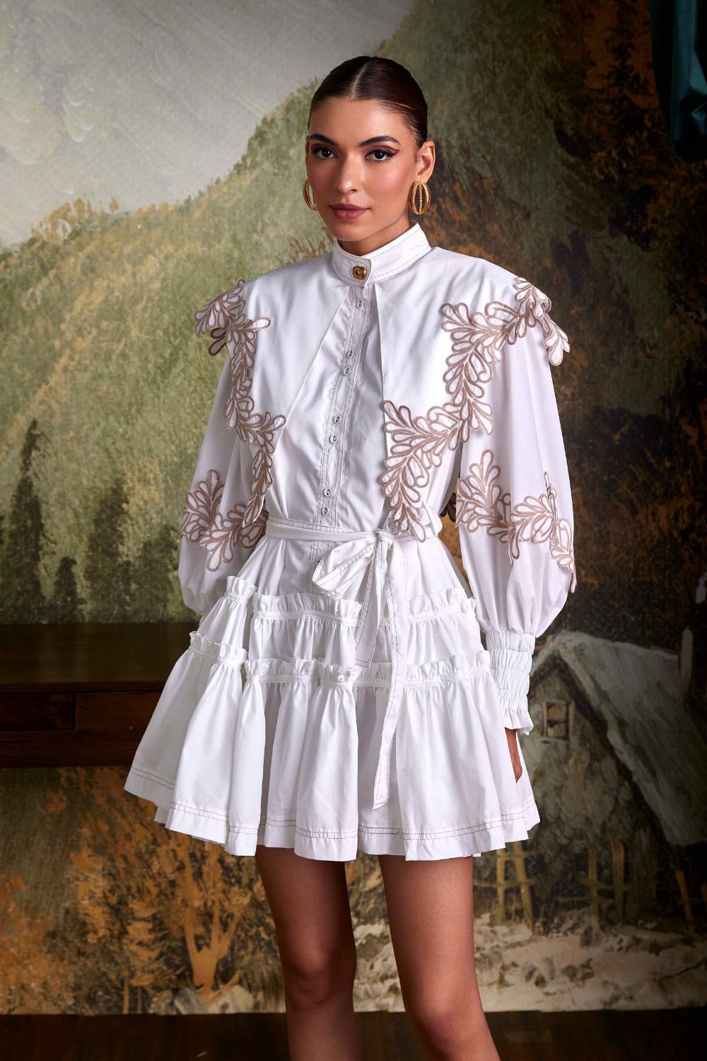 White embroidered hot sale mini dress