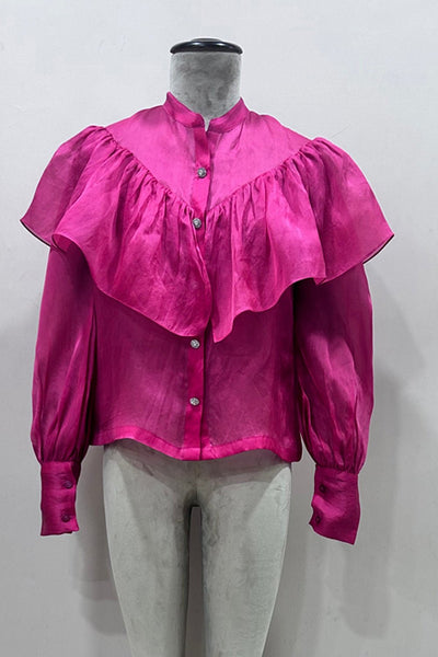 Fuschia Organza Shirt - Zabella