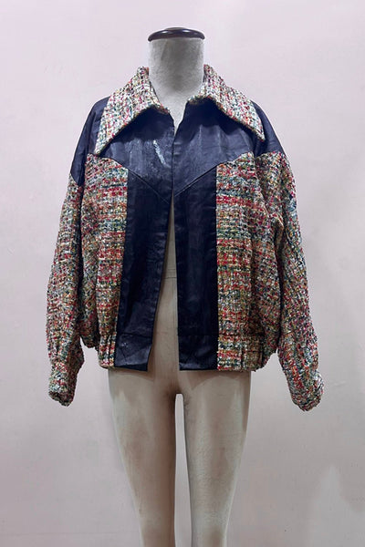 Leather and Tweed Jacket - Zabella