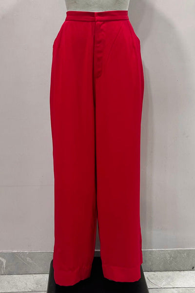 Red Straight Pants - Zabella