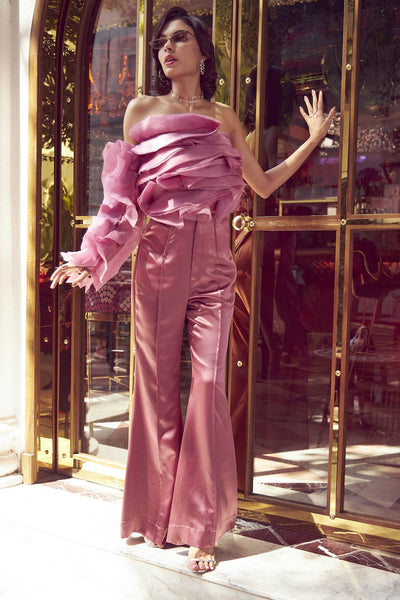 Pink Metallic Pants - Shopzabella